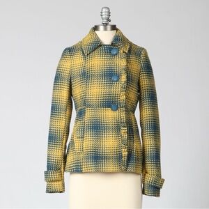 Tulle Plaid Tweed Pea Coat